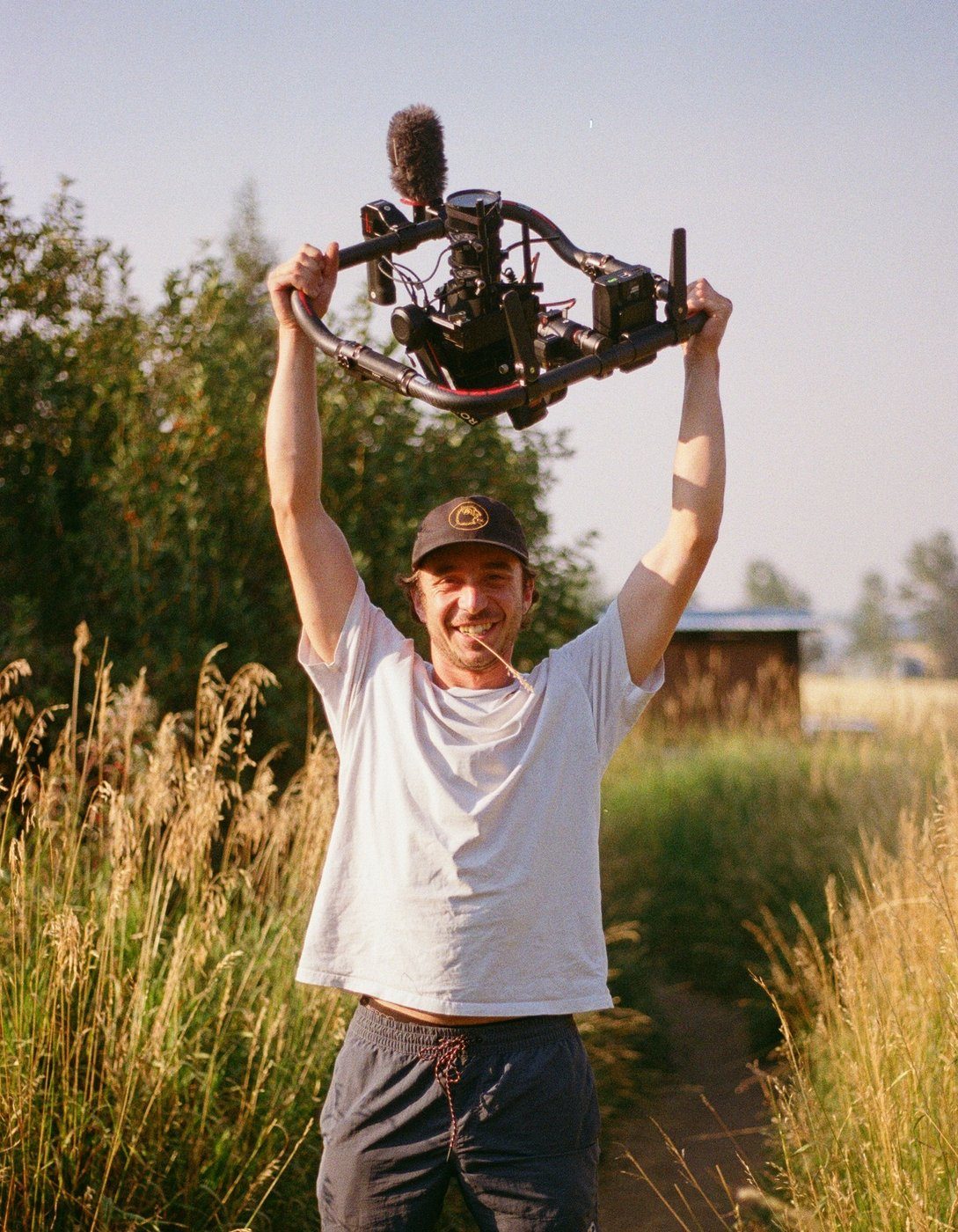 The filmmaker behind Fish House Media, on location with a gimbal-stabilized cinema rig.